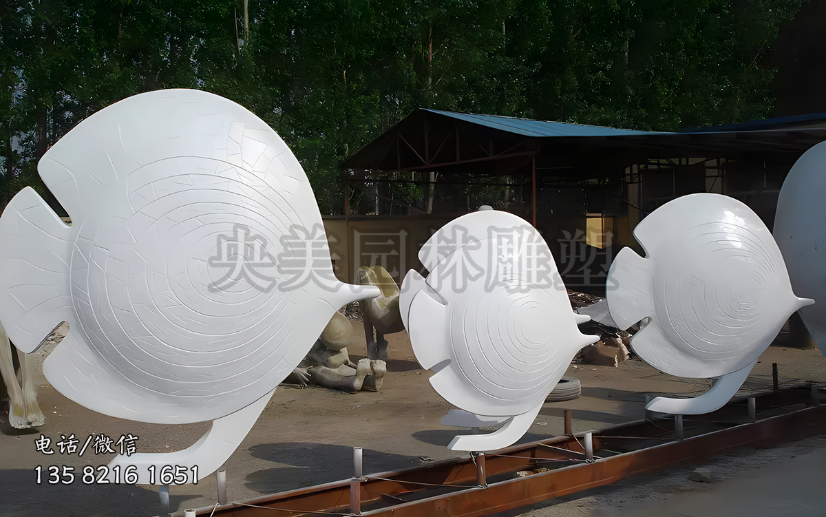 玻璃鋼海洋魚(yú)群雕塑擺件