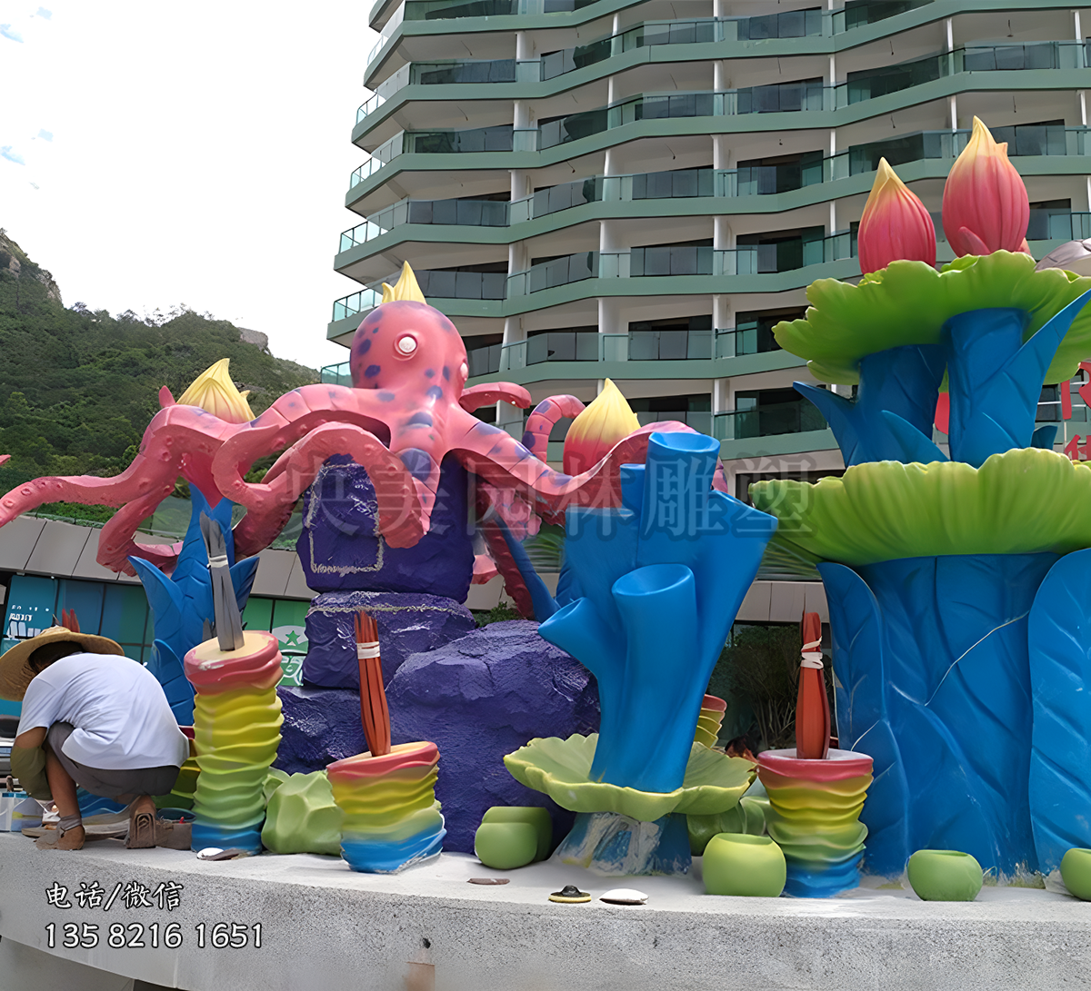 兒童游樂場(chǎng)章魚景觀主題雕塑