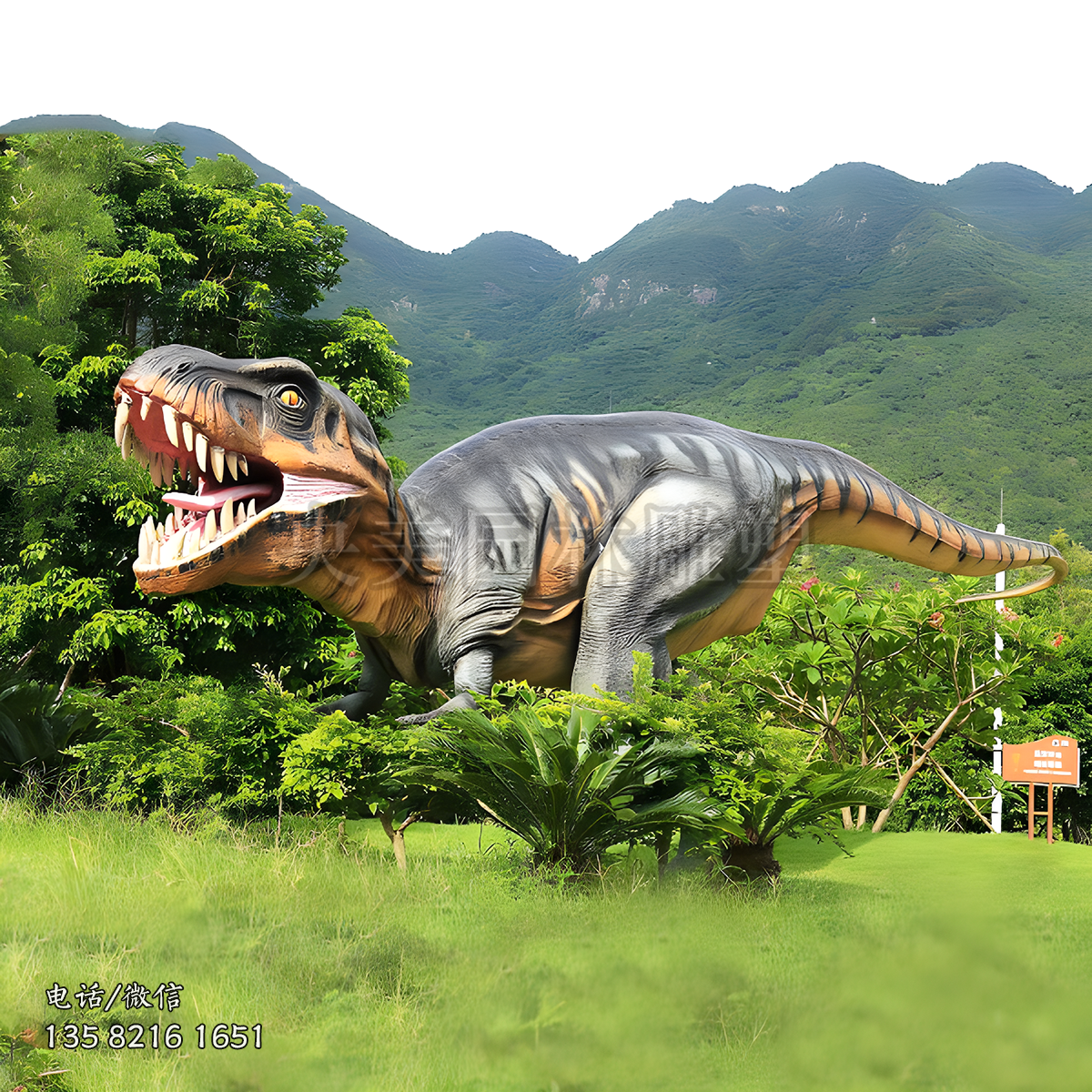 霸王龍玻璃鋼仿真恐龍雕塑