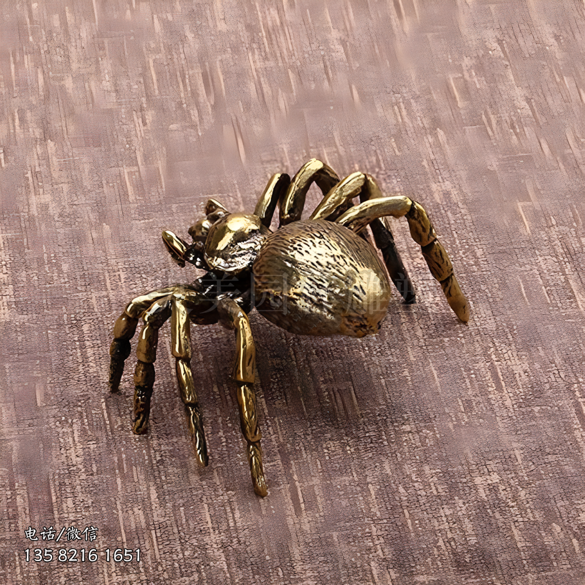 純銅鑄造仿真蜘蛛雕塑