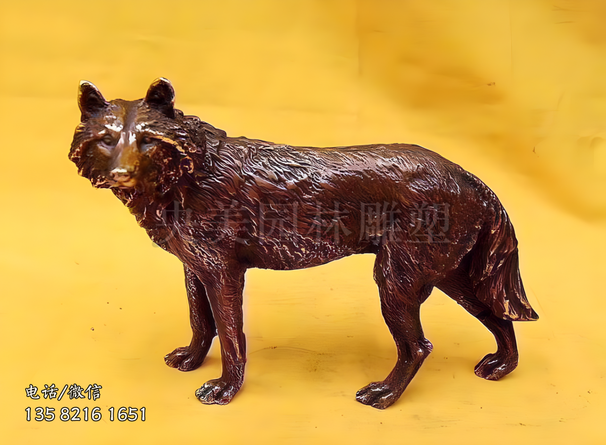 純銅鑄造銅雕狼雕塑