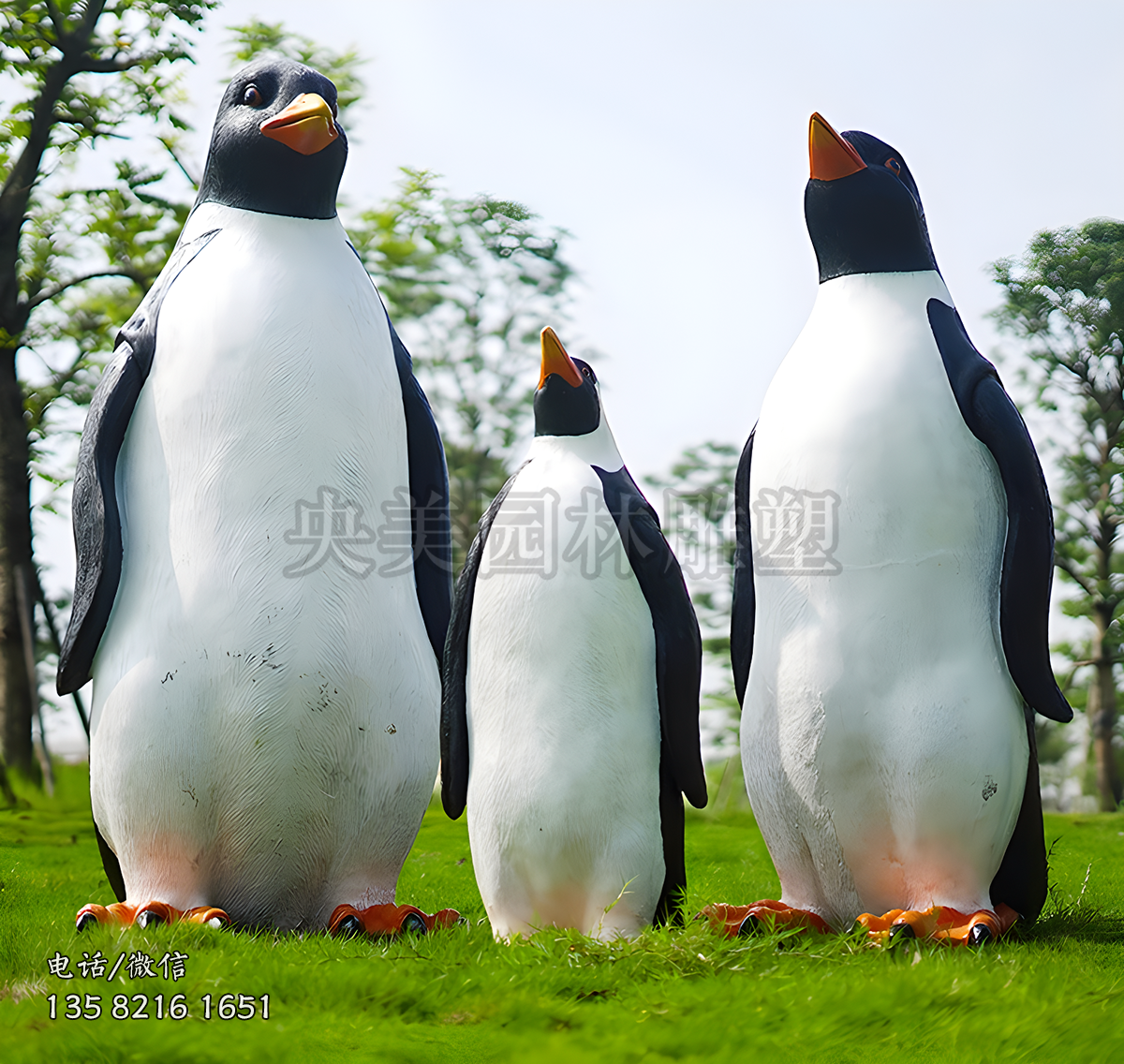 企鵝雕塑玻璃鋼仿真動(dòng)物雕塑