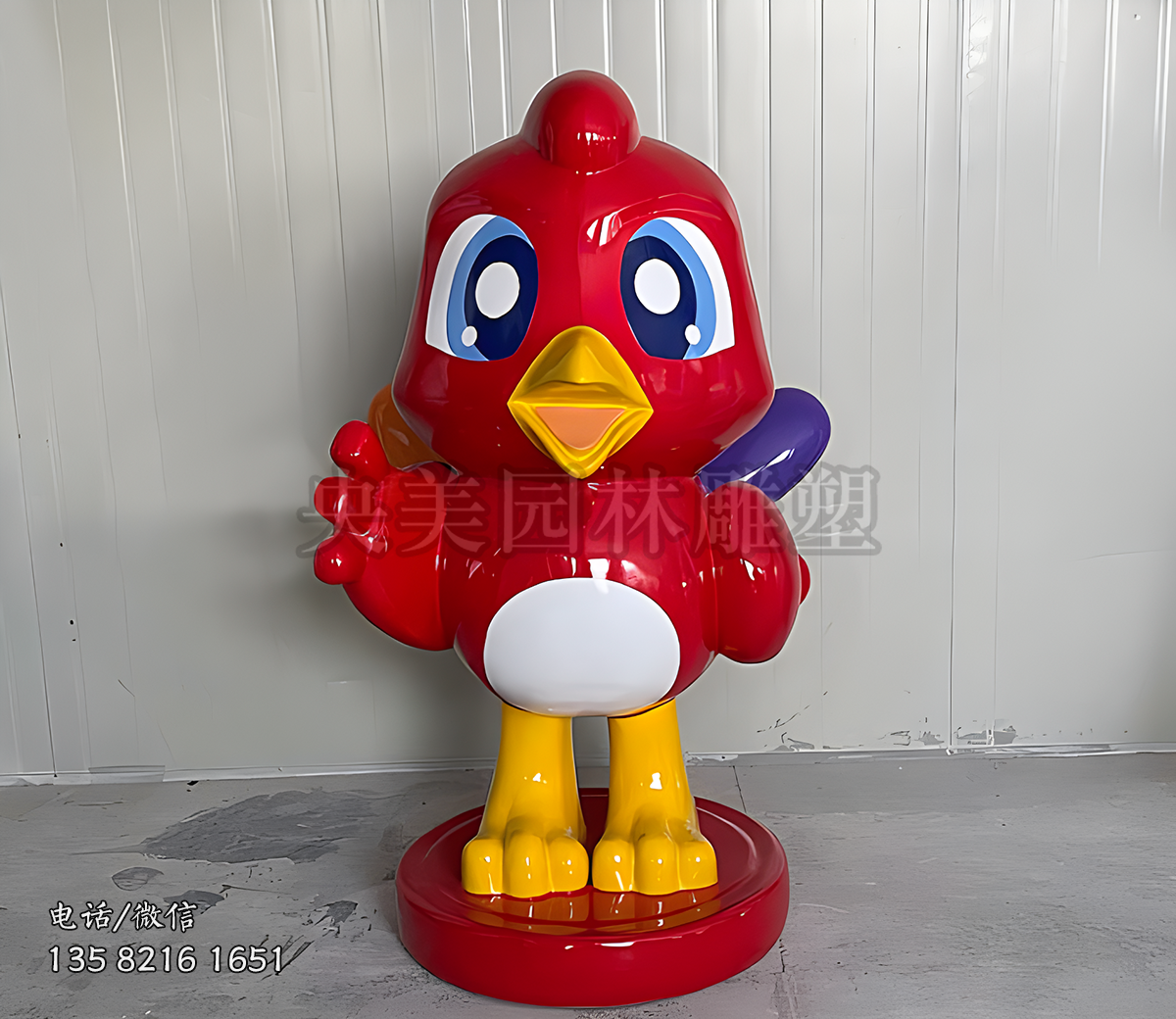 卡通小鳥公仔雕塑