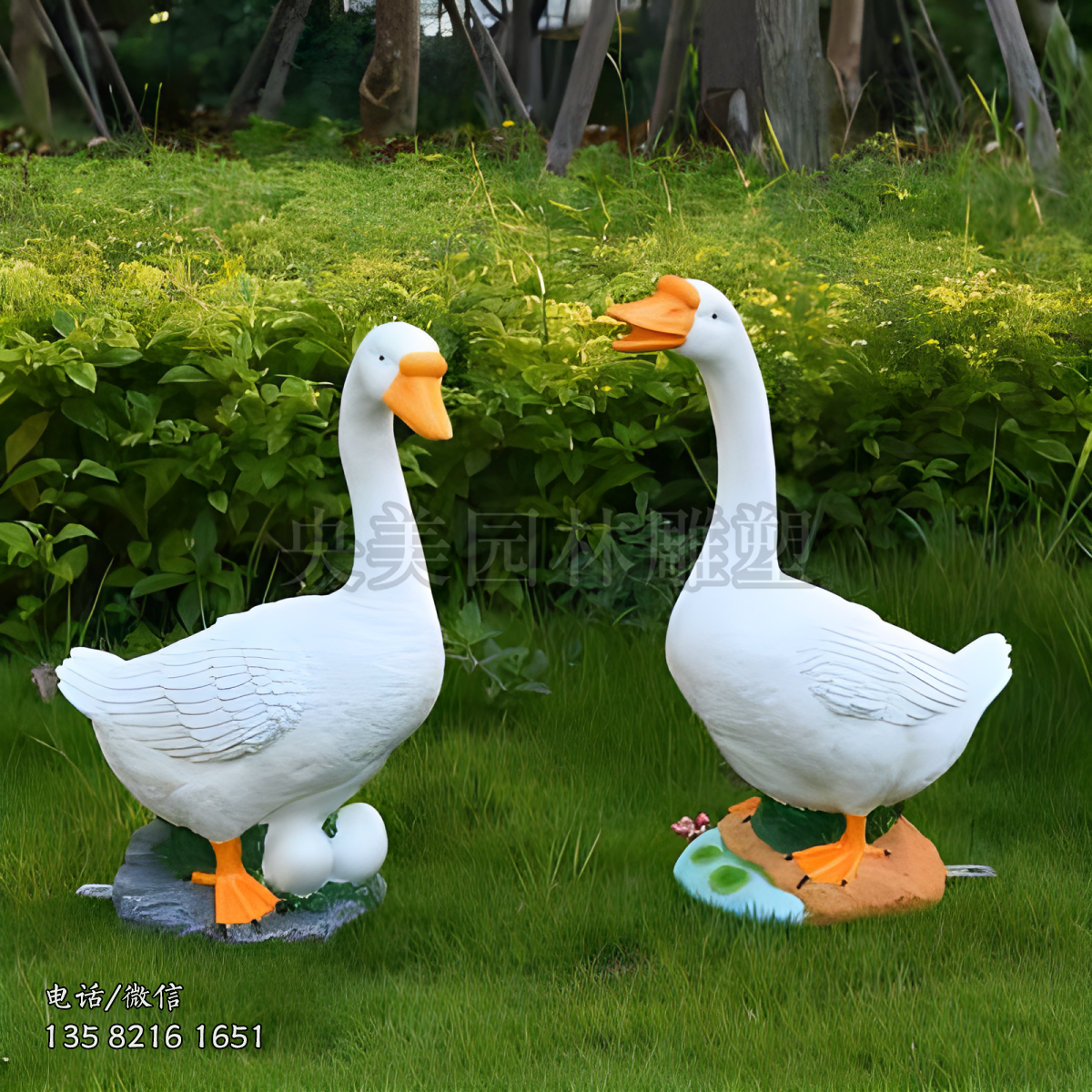 玻璃鋼仿真動物鴨子雕塑