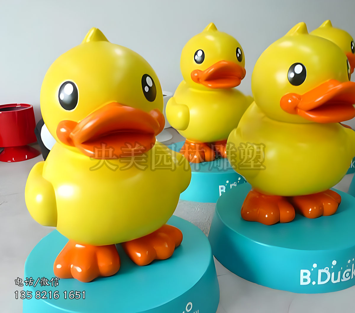 玻璃鋼小黃鴨雕塑