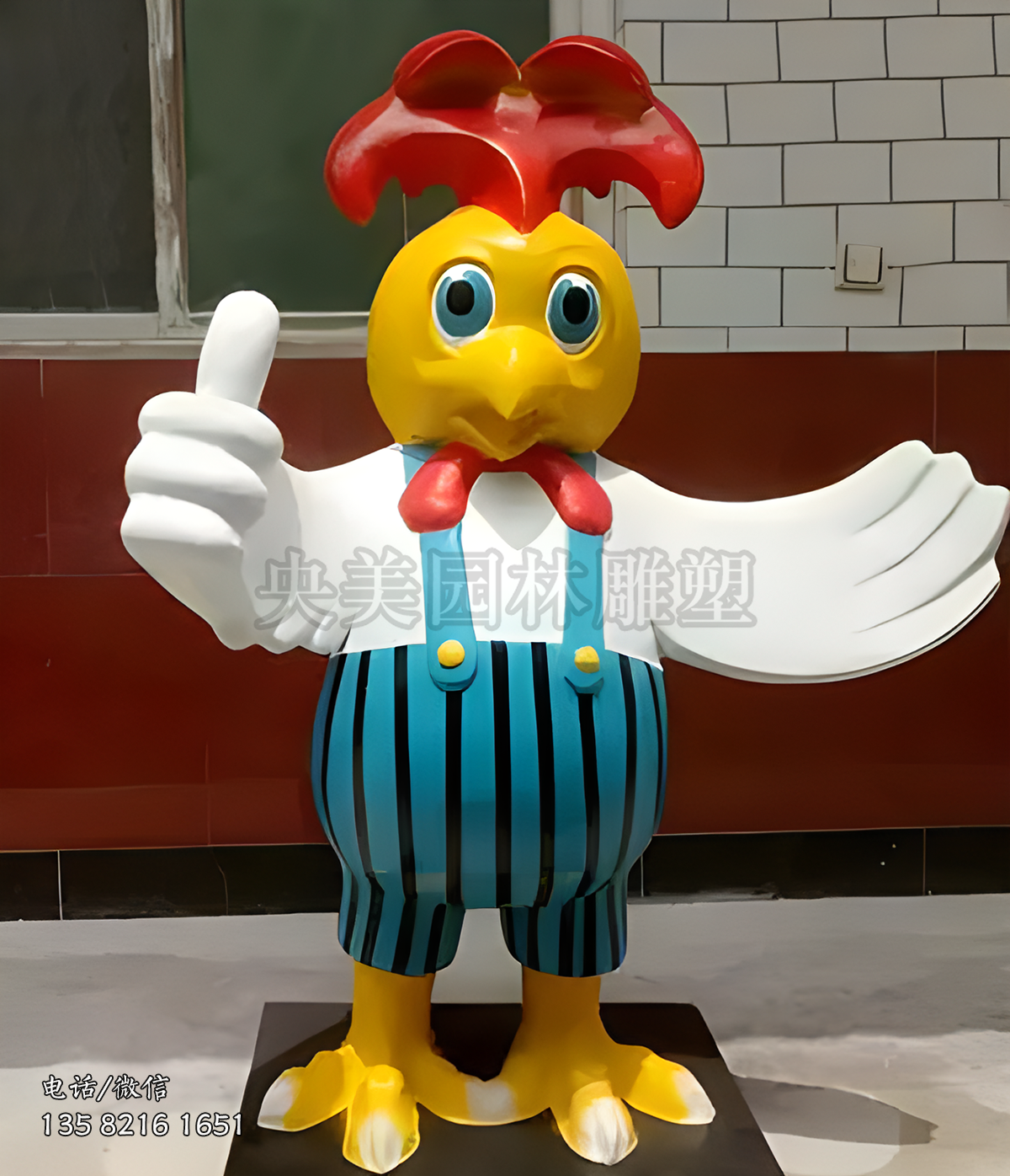公雞廚子玻璃鋼卡通公仔