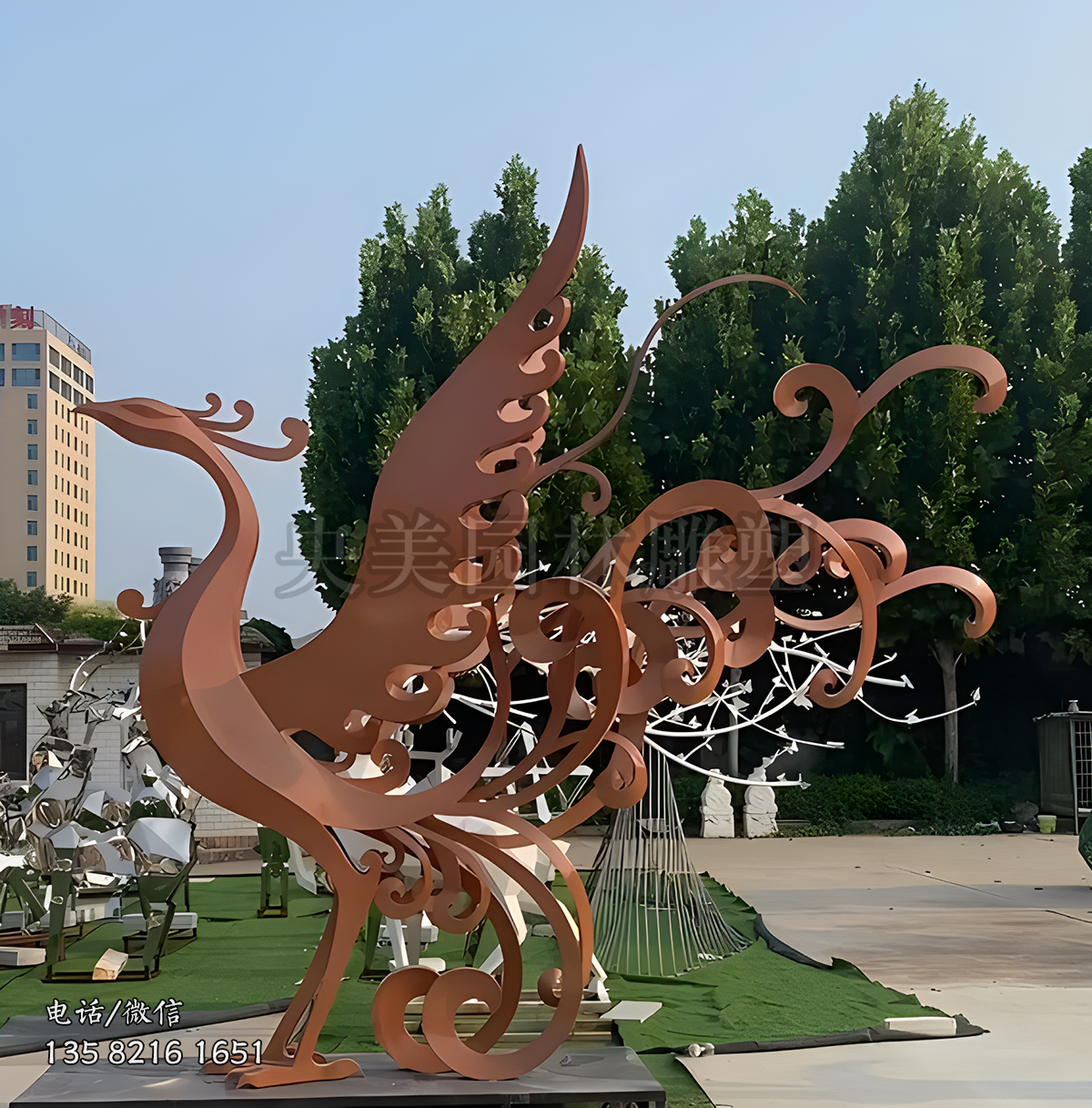 不銹鋼鳳凰雕塑
