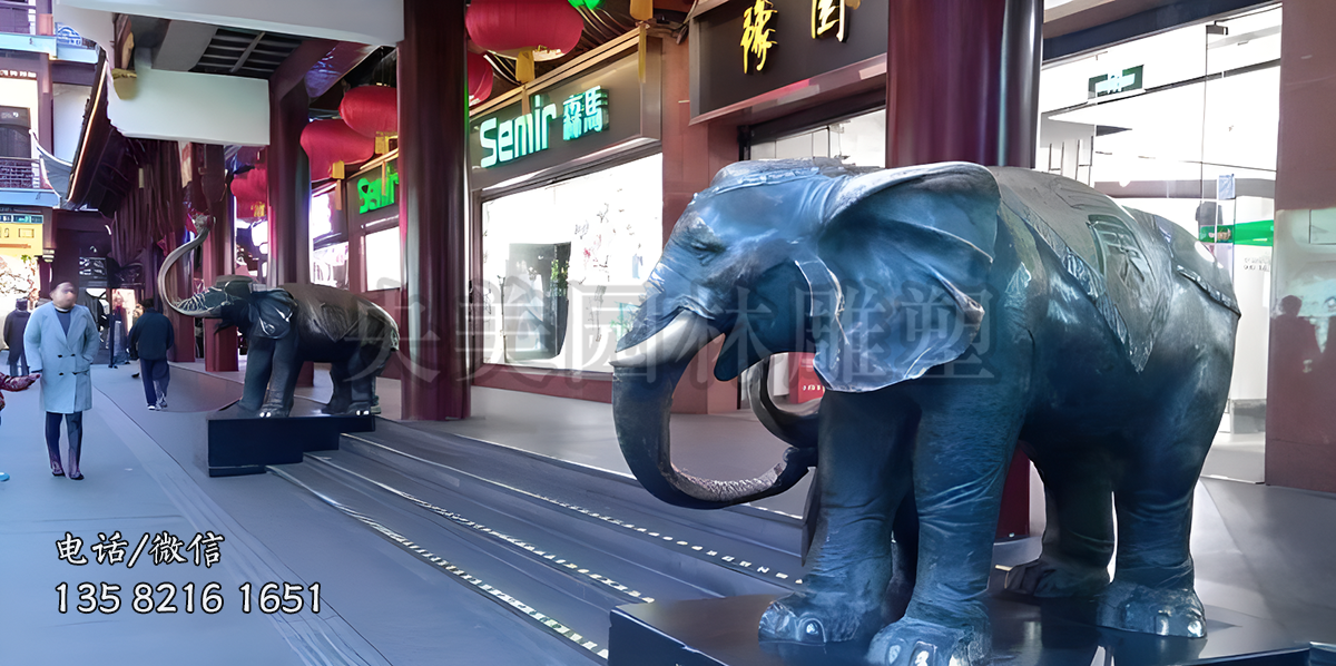 看門青銅大象雕塑