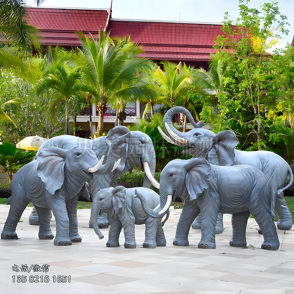 玻璃鋼仿真動物大象雕塑