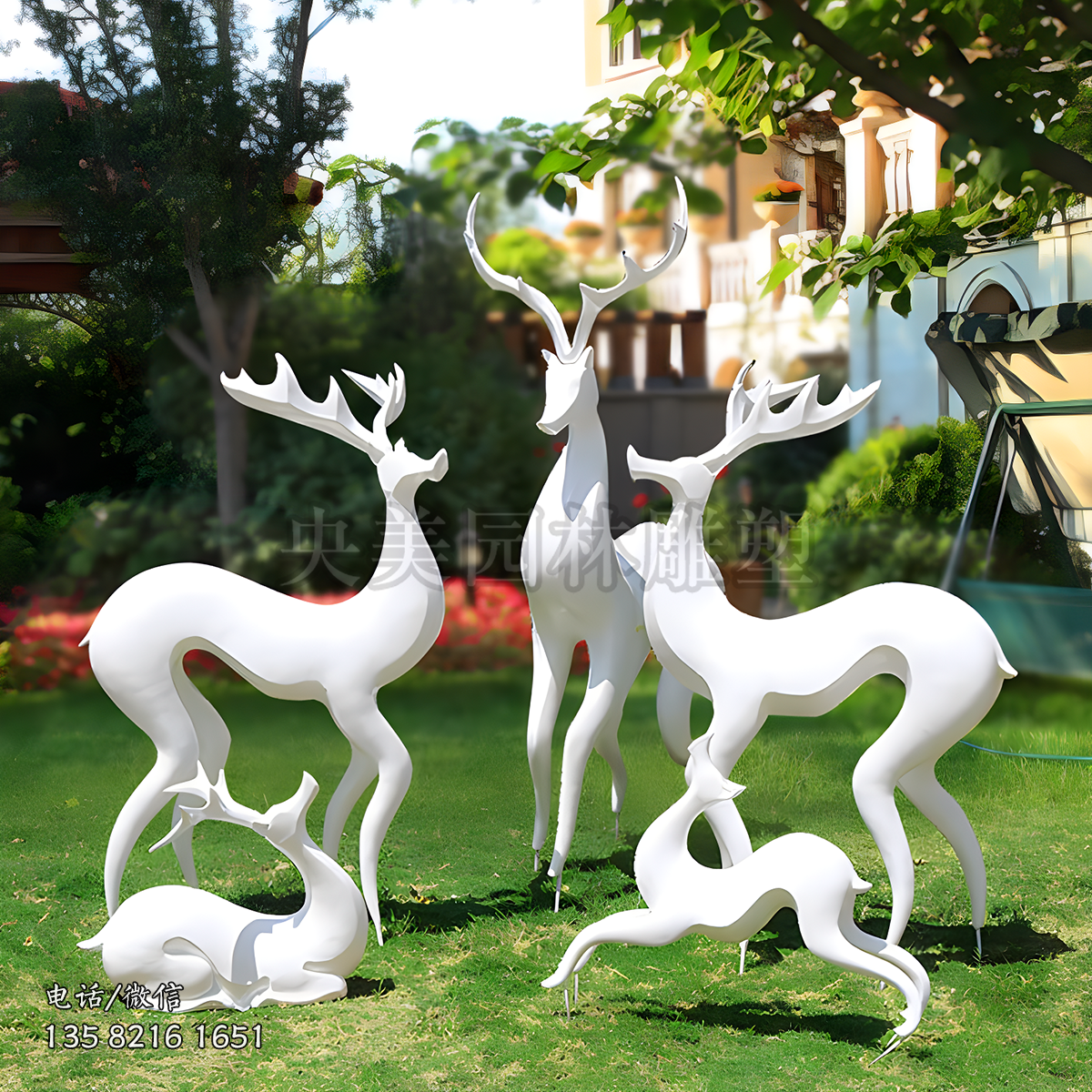 創(chuàng)意抽象小鹿雕塑
