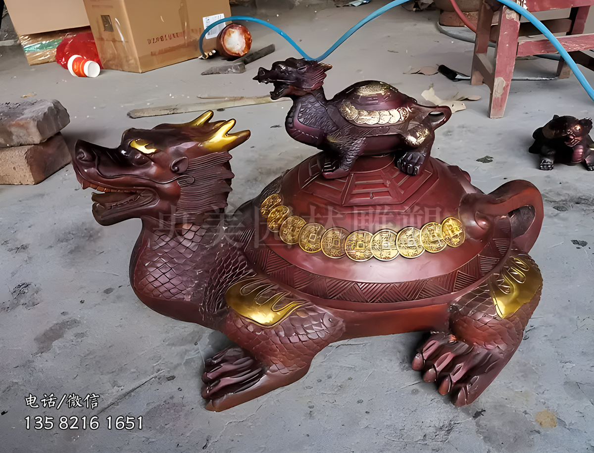 招財風水龍龜銅雕塑