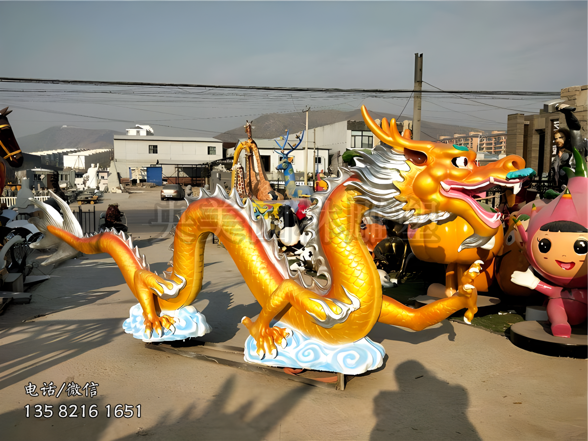 玻璃鋼彩繪龍雕塑