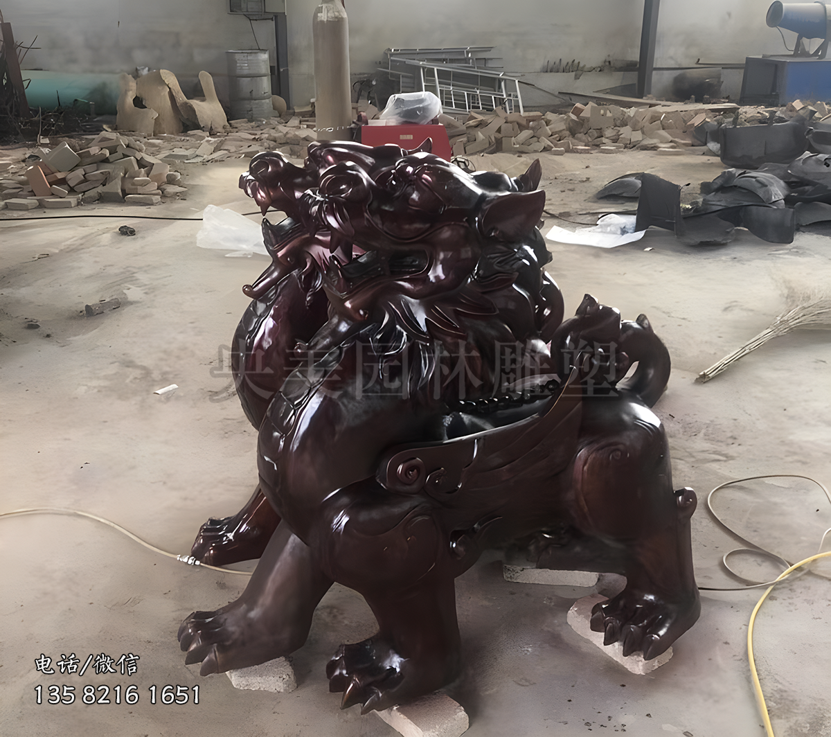 純銅鑄造貔貅銅雕