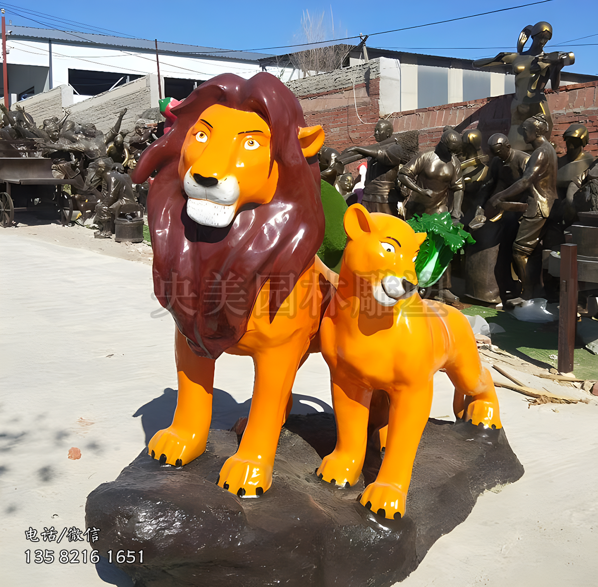 獅子王玻璃鋼動漫卡通獅子雕塑