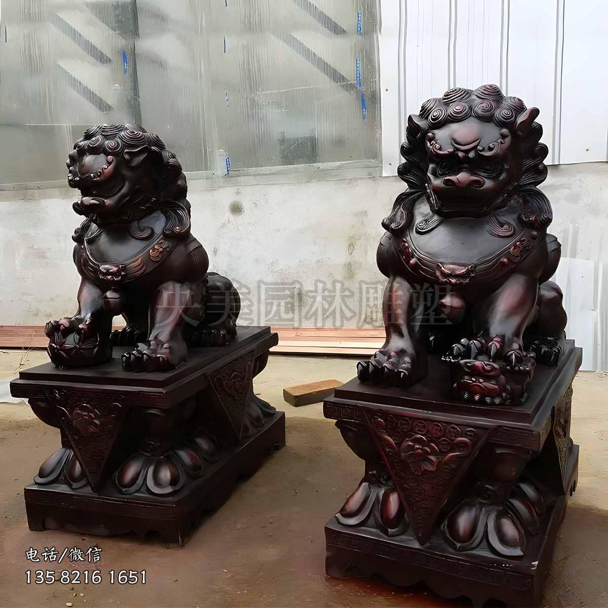 趨吉避兇大門銅雕獅子