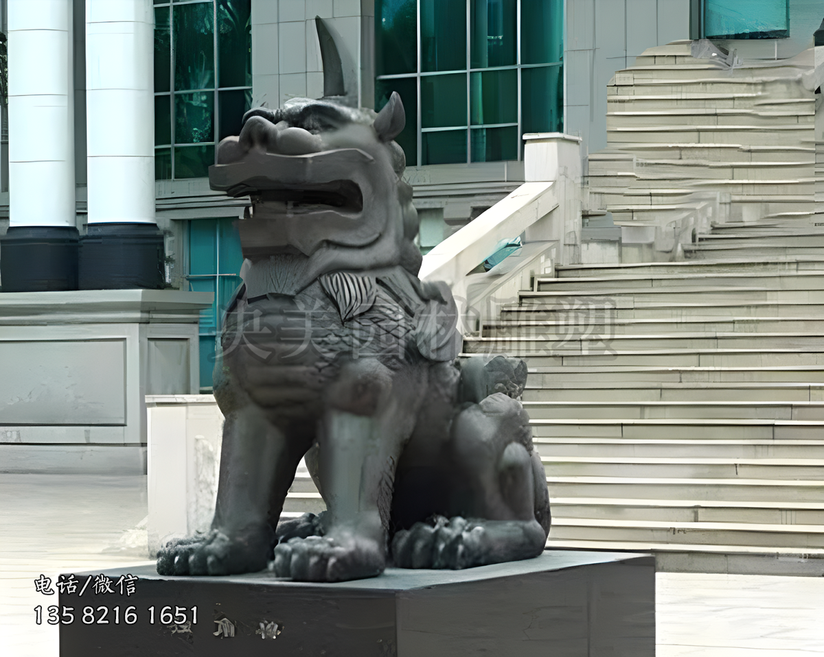 獨(dú)角獸獬豸銅雕塑