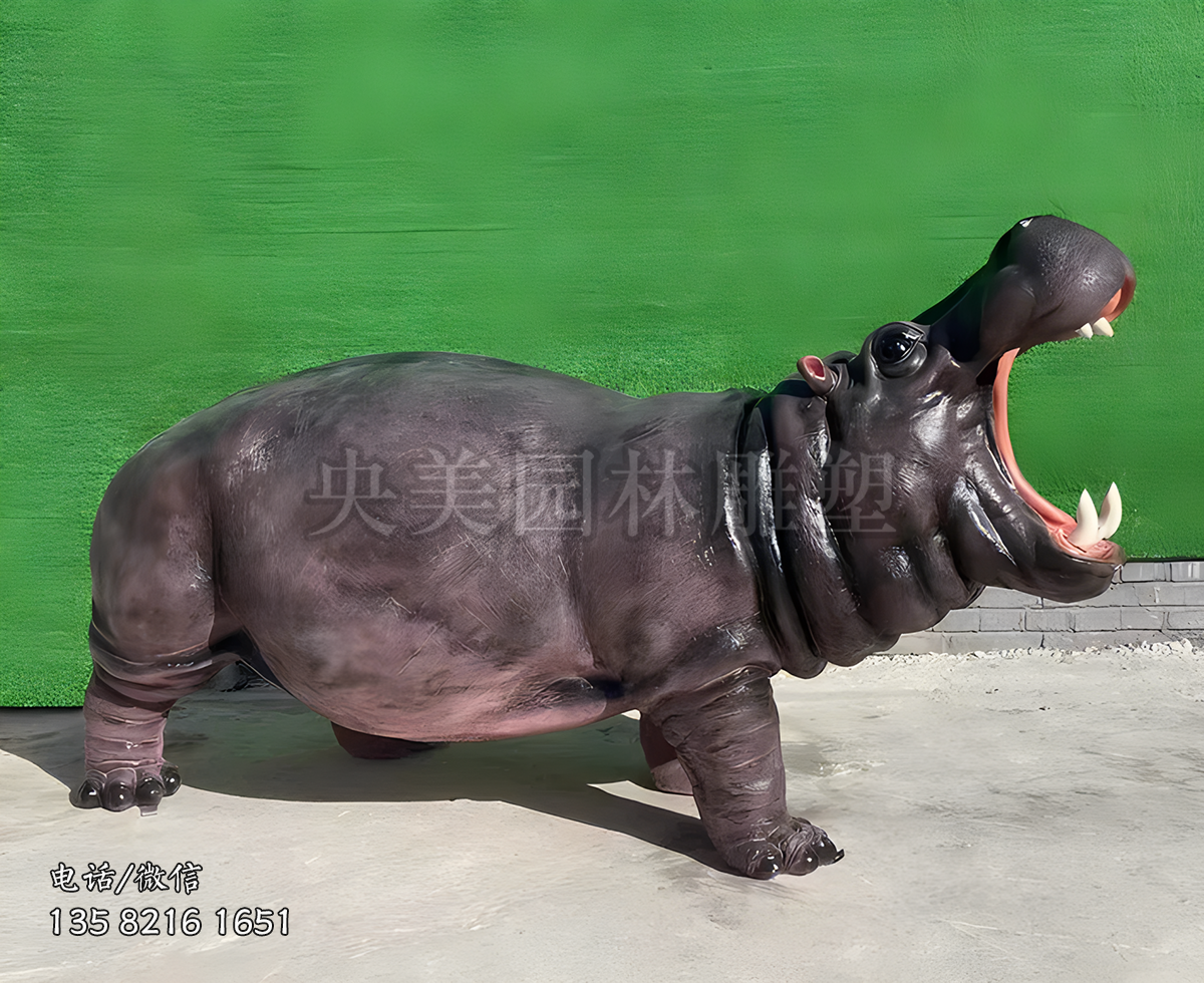 仿真河馬玻璃鋼雕塑