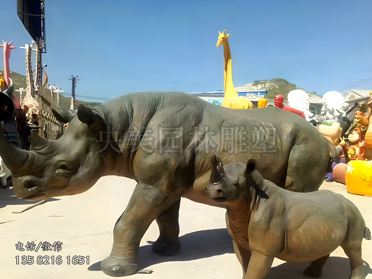 玻璃鋼仿真犀牛雕塑