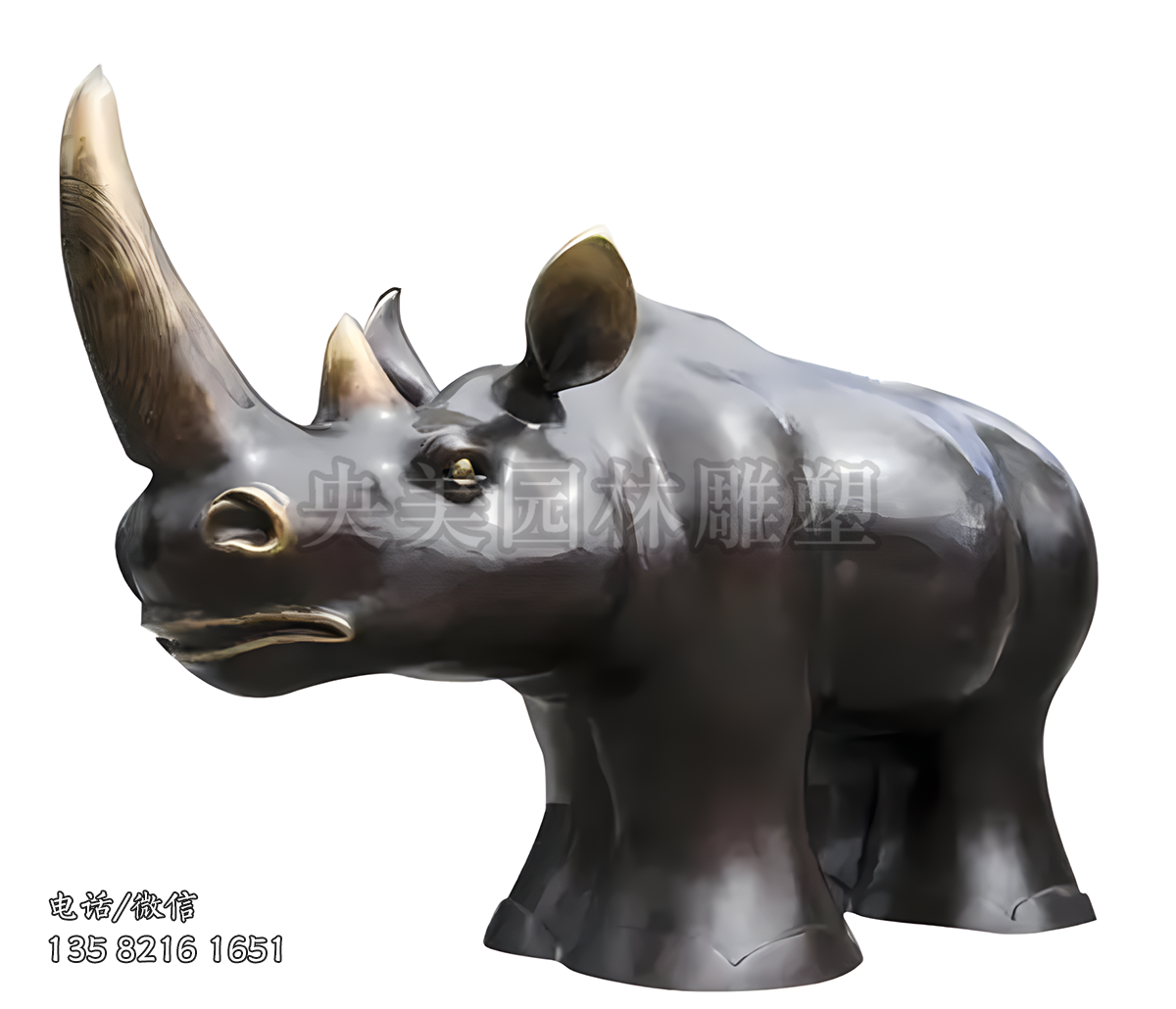 鑄銅仿真犀牛雕塑