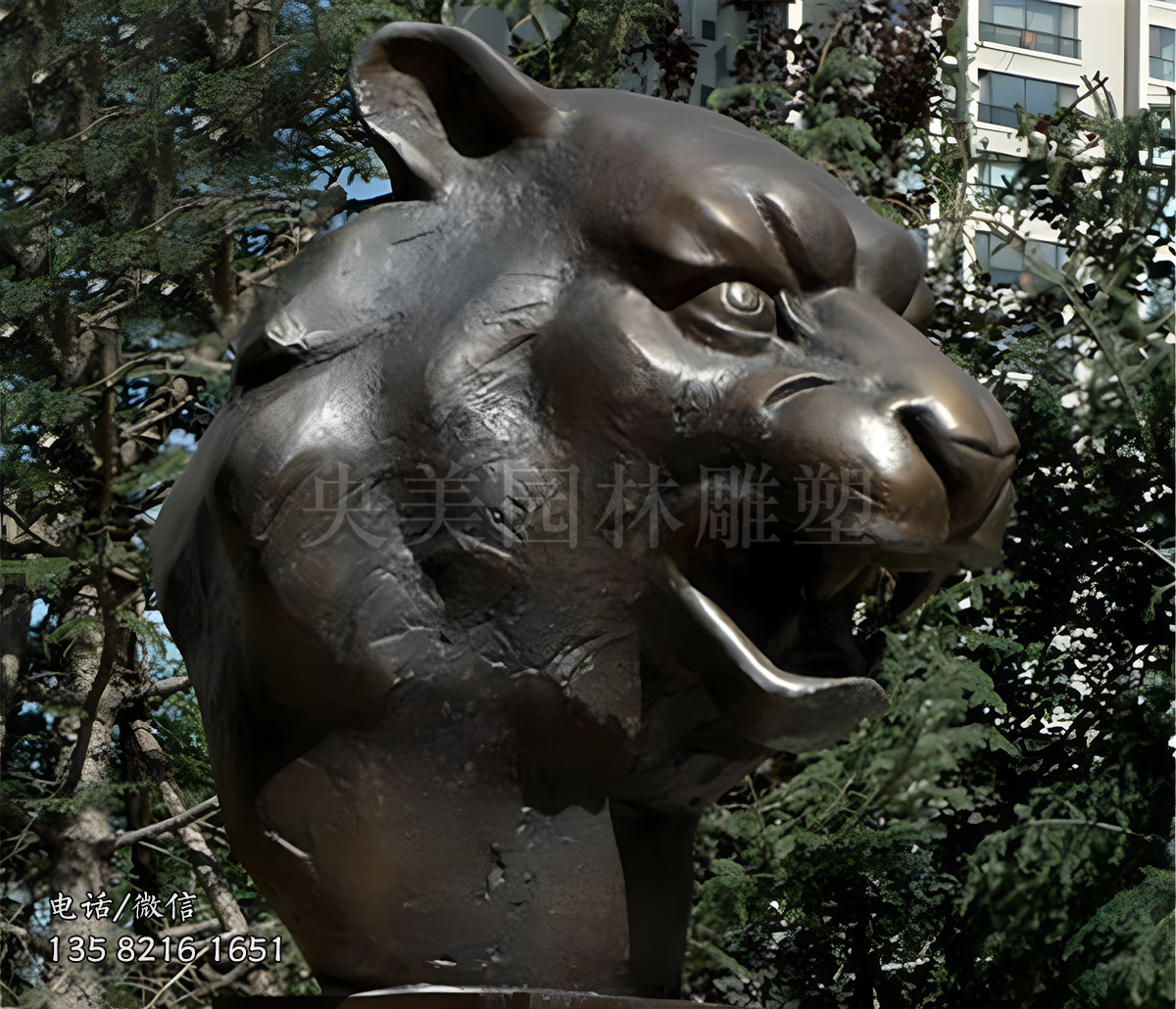 鑄銅仿真老虎頭雕塑