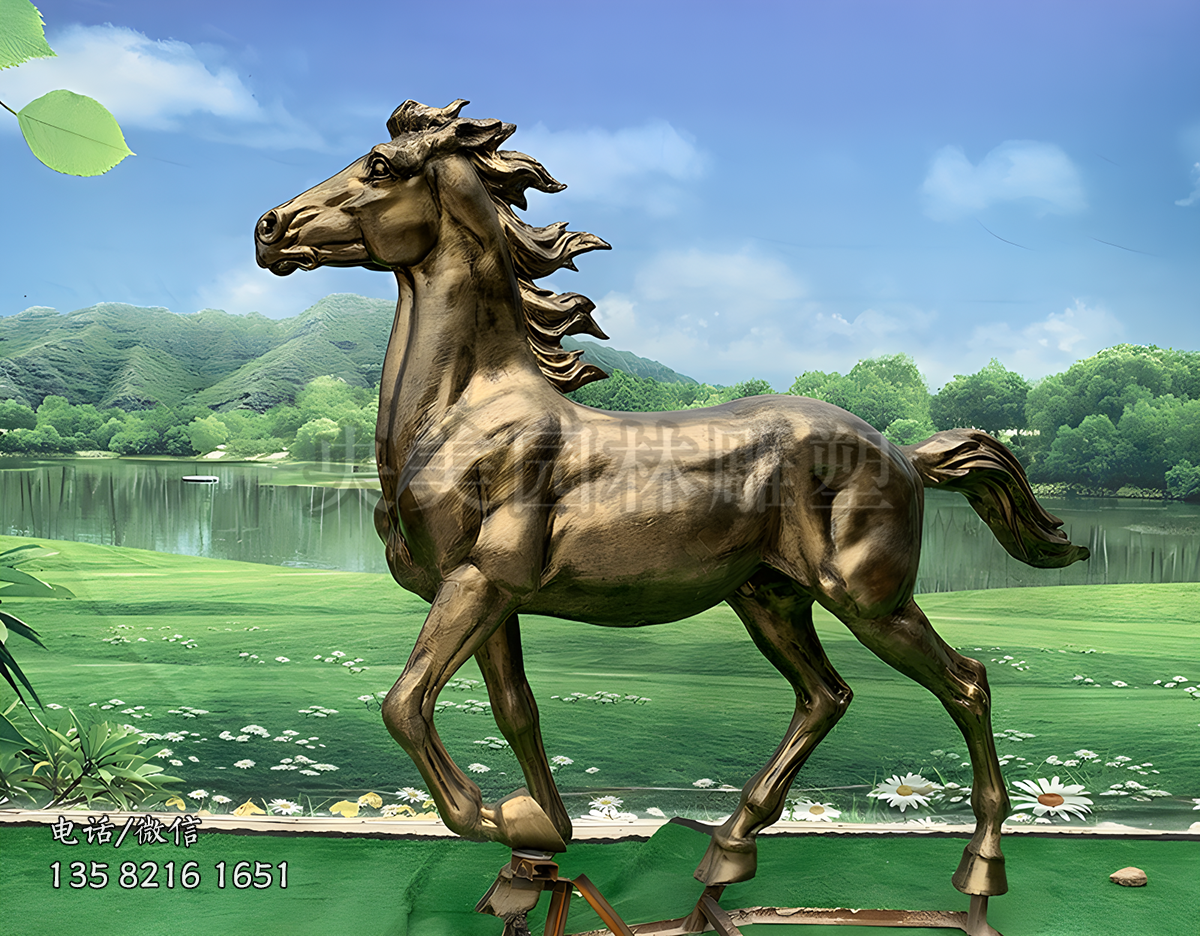 玻璃鋼仿銅動物馬雕塑