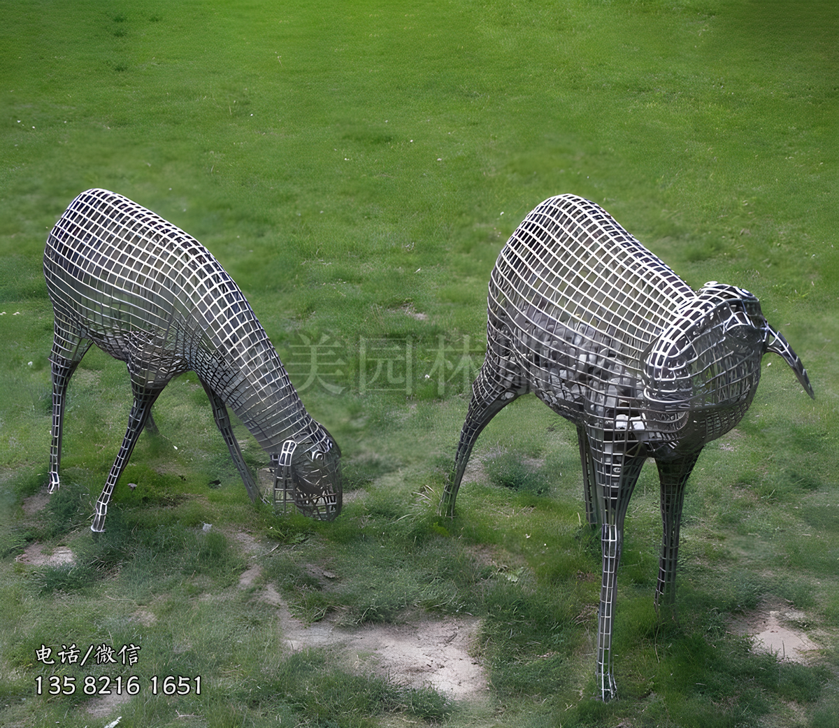 編織網(wǎng)格不銹鋼抽象羊雕塑