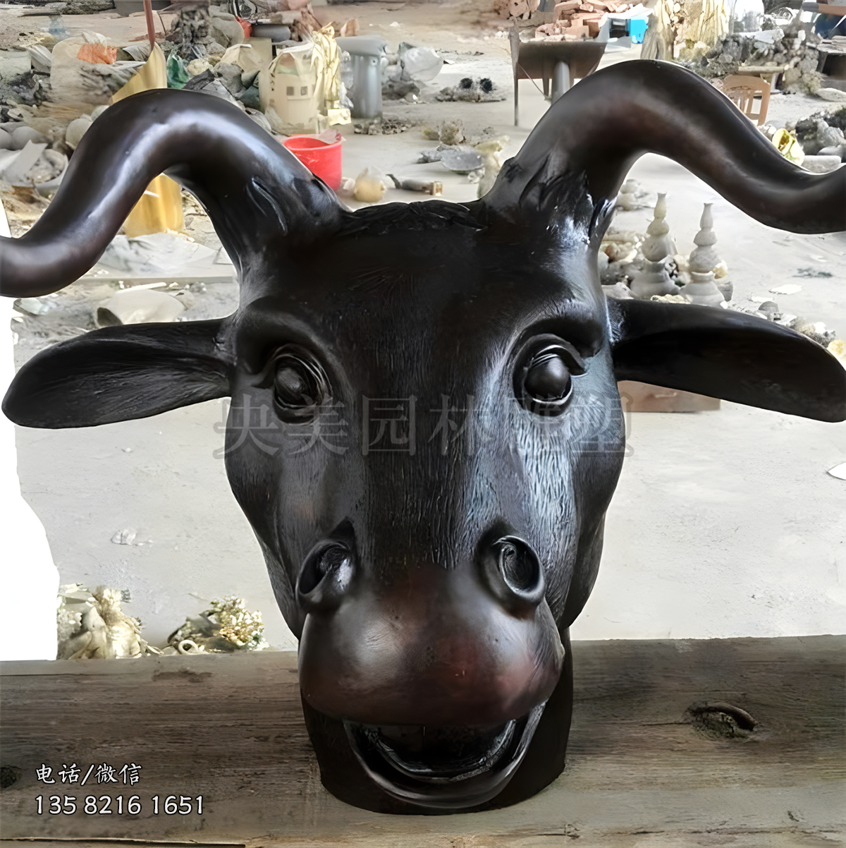 鑄銅仿真羊頭，未羊銅雕擺件