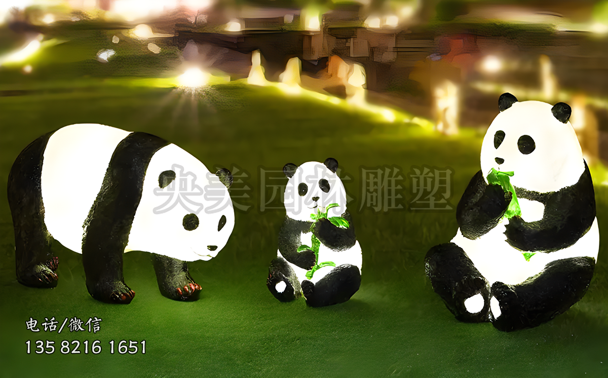 玻璃鋼仿真透光熊貓雕塑