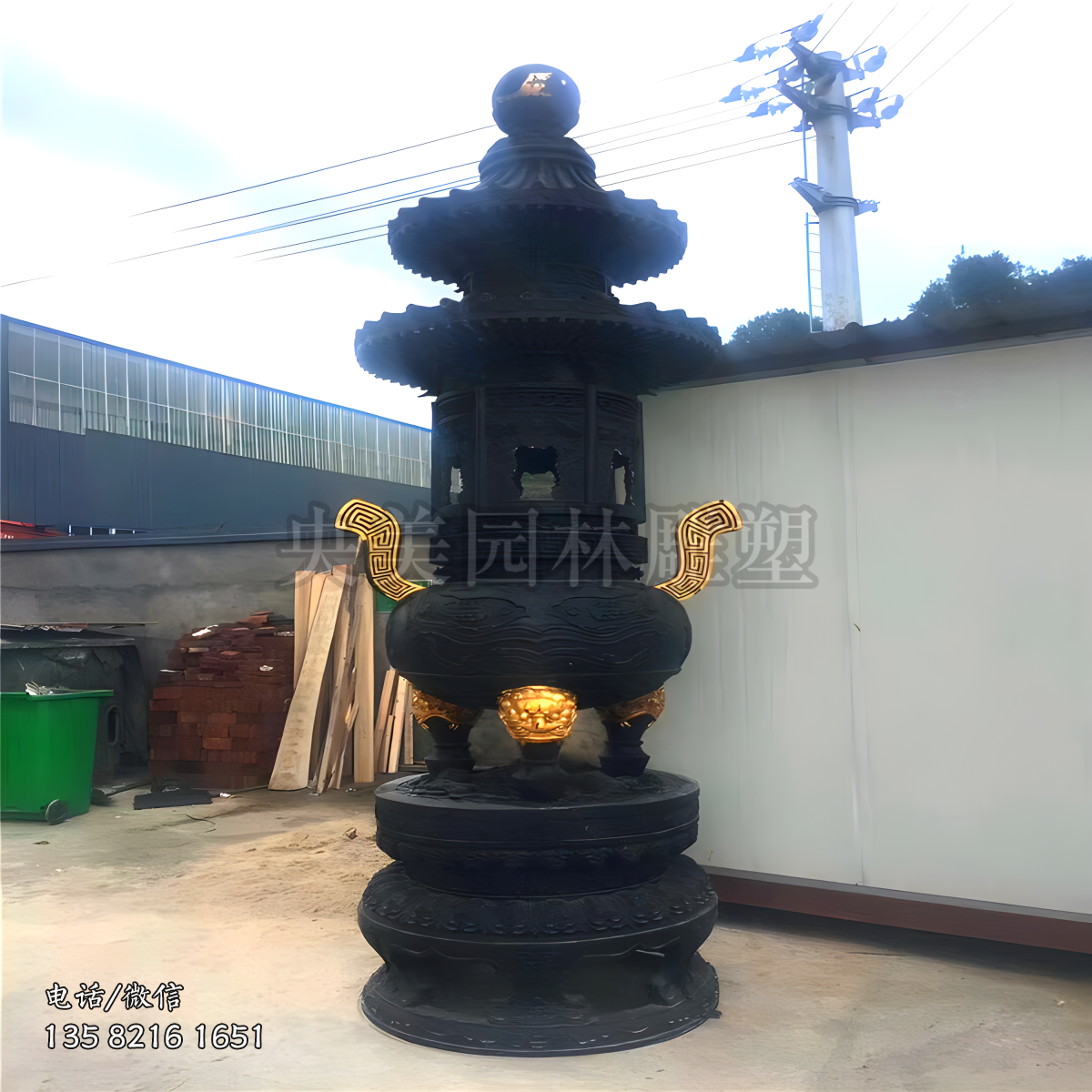 祭祀上香香爐雕塑