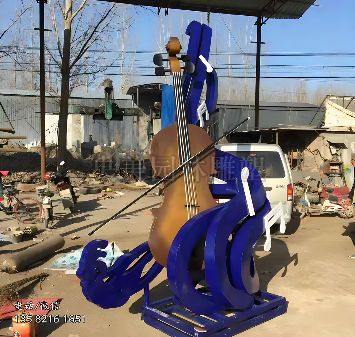 大提琴創(chuàng)意景觀雕塑擺件