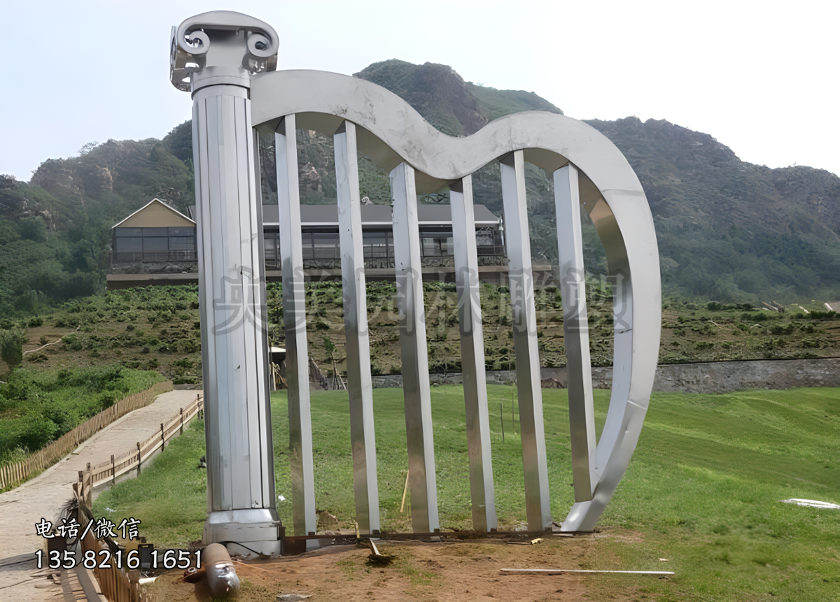 不銹鋼豎琴景觀雕塑