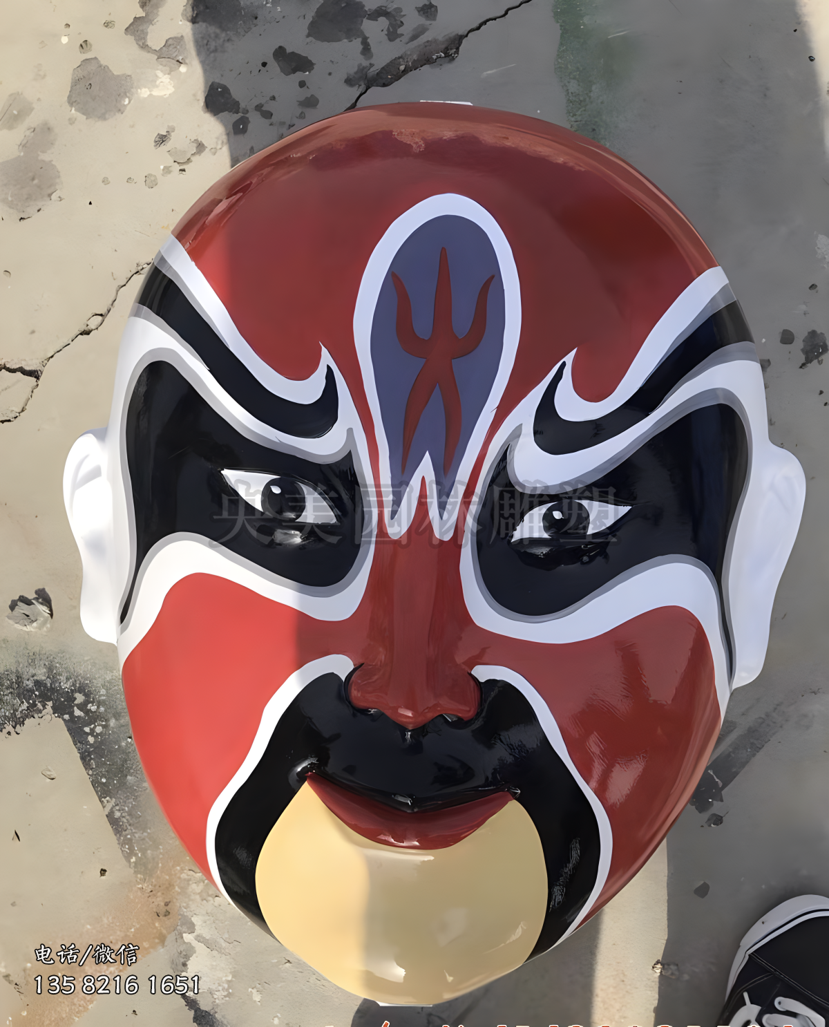 戲曲臉譜彩繪玻璃鋼雕塑