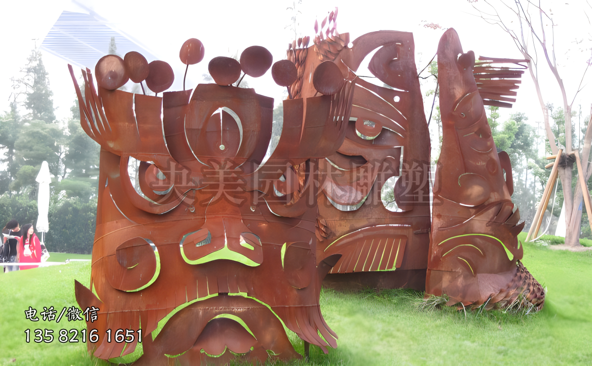 耐候鋼創(chuàng)意臉譜造型雕塑