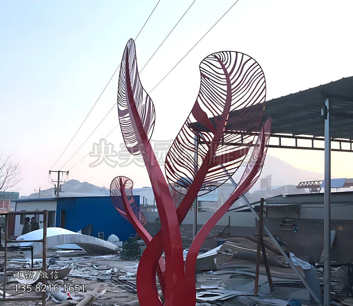 羽毛（樹葉）造型不銹鋼抽象樹