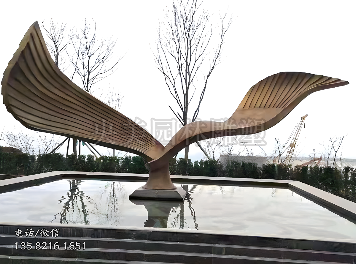 不銹鋼抽象老鷹造型翅膀雕塑
