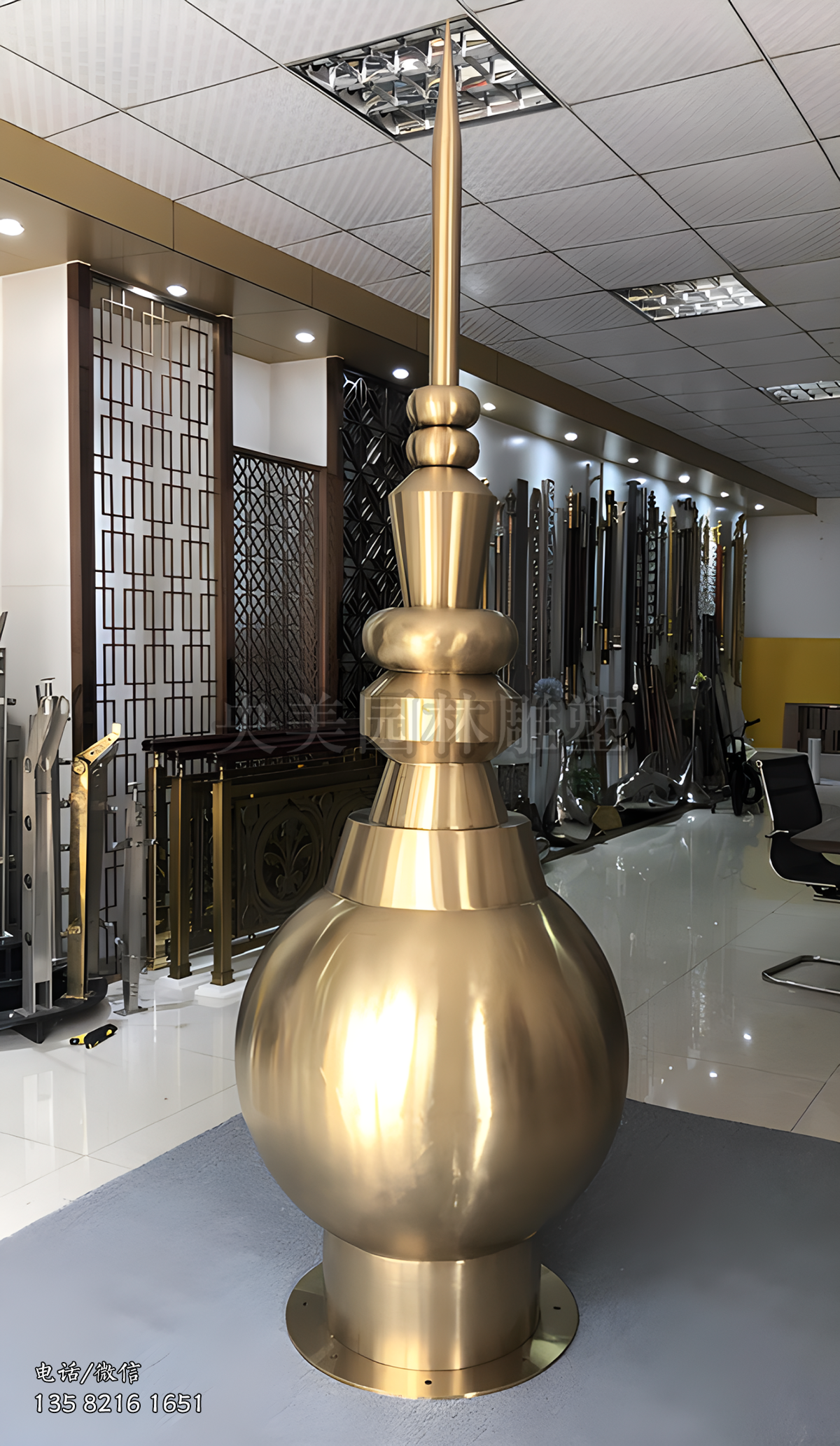 鏡面不銹鋼避雷針造型雕塑