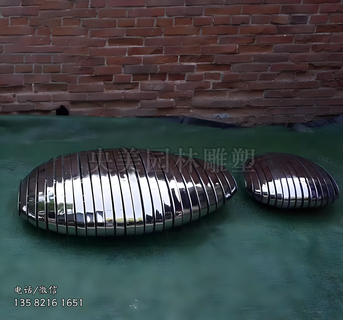 鏡面切割不銹鋼鵝卵石造型