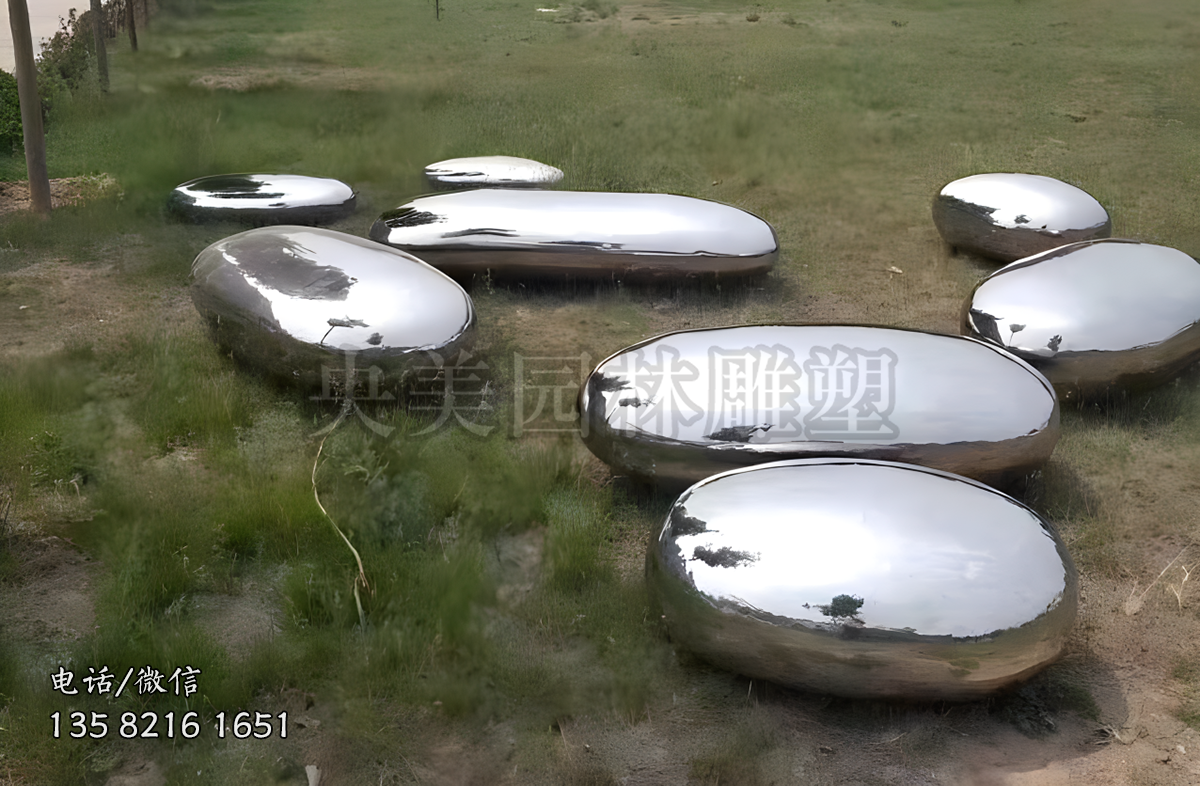 304不銹鋼鵝卵石雕塑