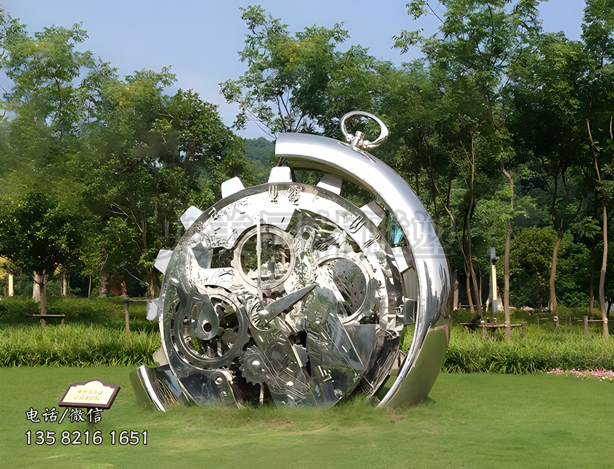 陀飛輪不銹鋼手表齒輪雕塑