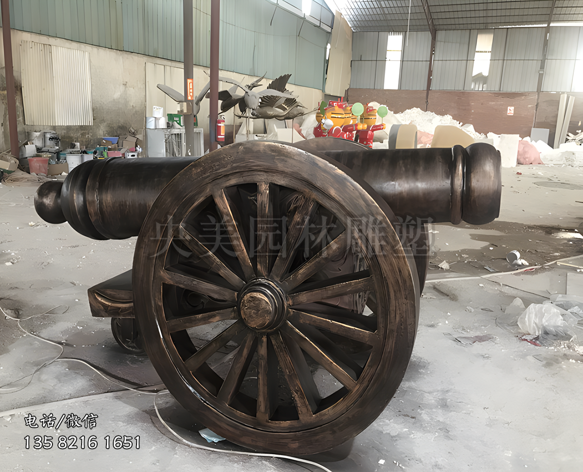 玻璃鋼仿銅大炮雕塑