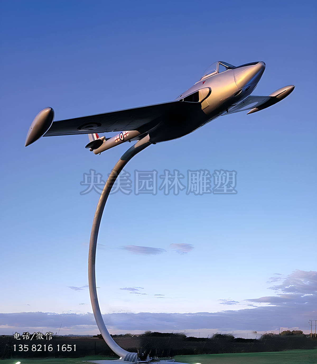 創(chuàng)意不銹鋼飛機(jī)雕塑