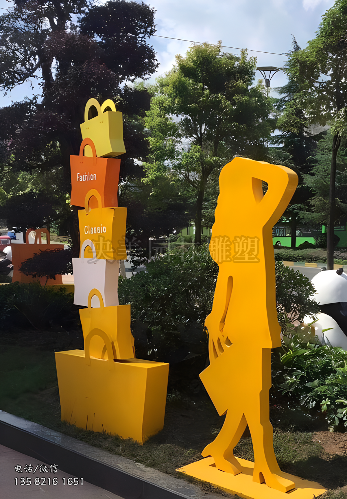 商業(yè)街購物袋景觀雕塑擺件