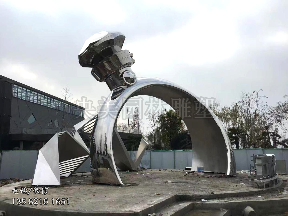 創(chuàng)意鉆戒不銹鋼鏡面雕塑